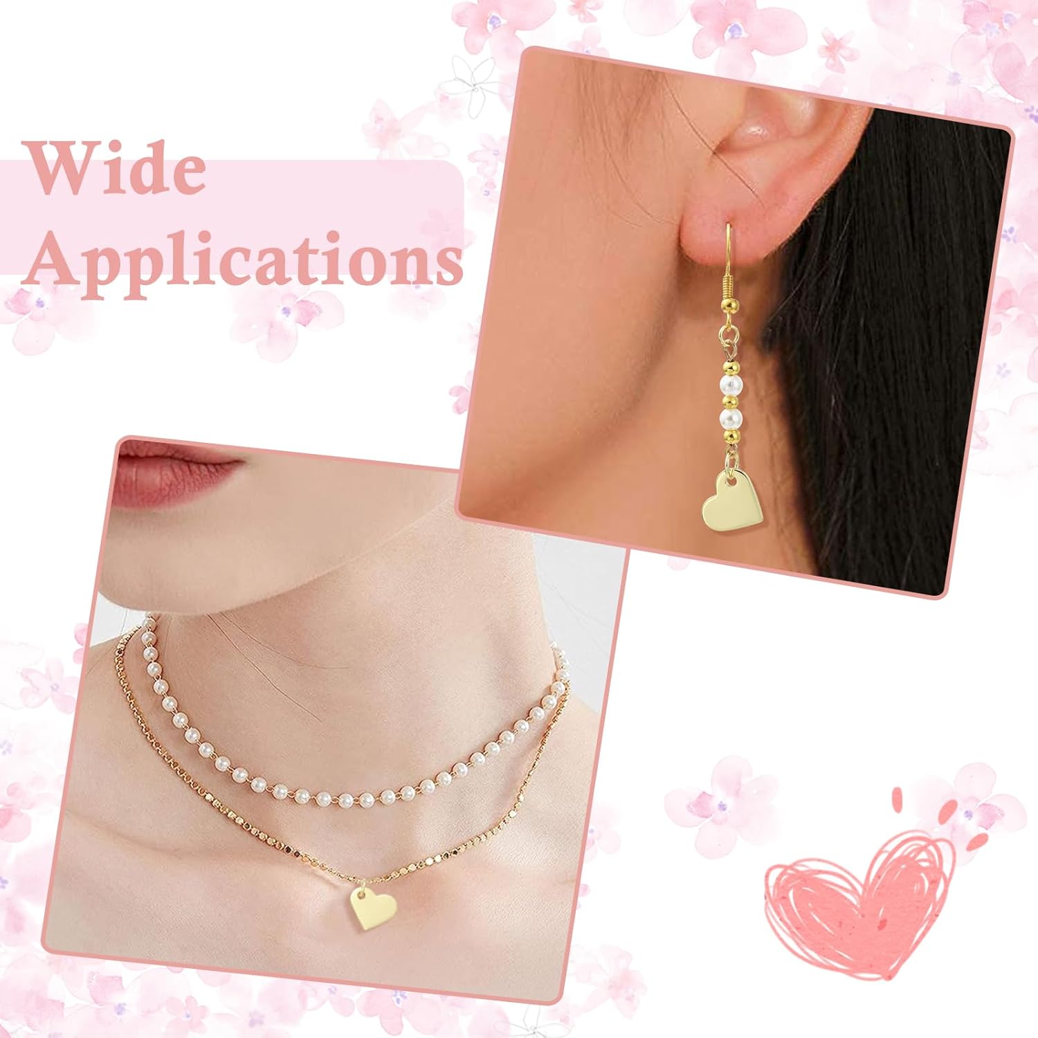 Heart Charms for Jewelry Making Gold Charms Pendants for Bracelet Necklace Earring Keychain DIY Supplies - Image 7