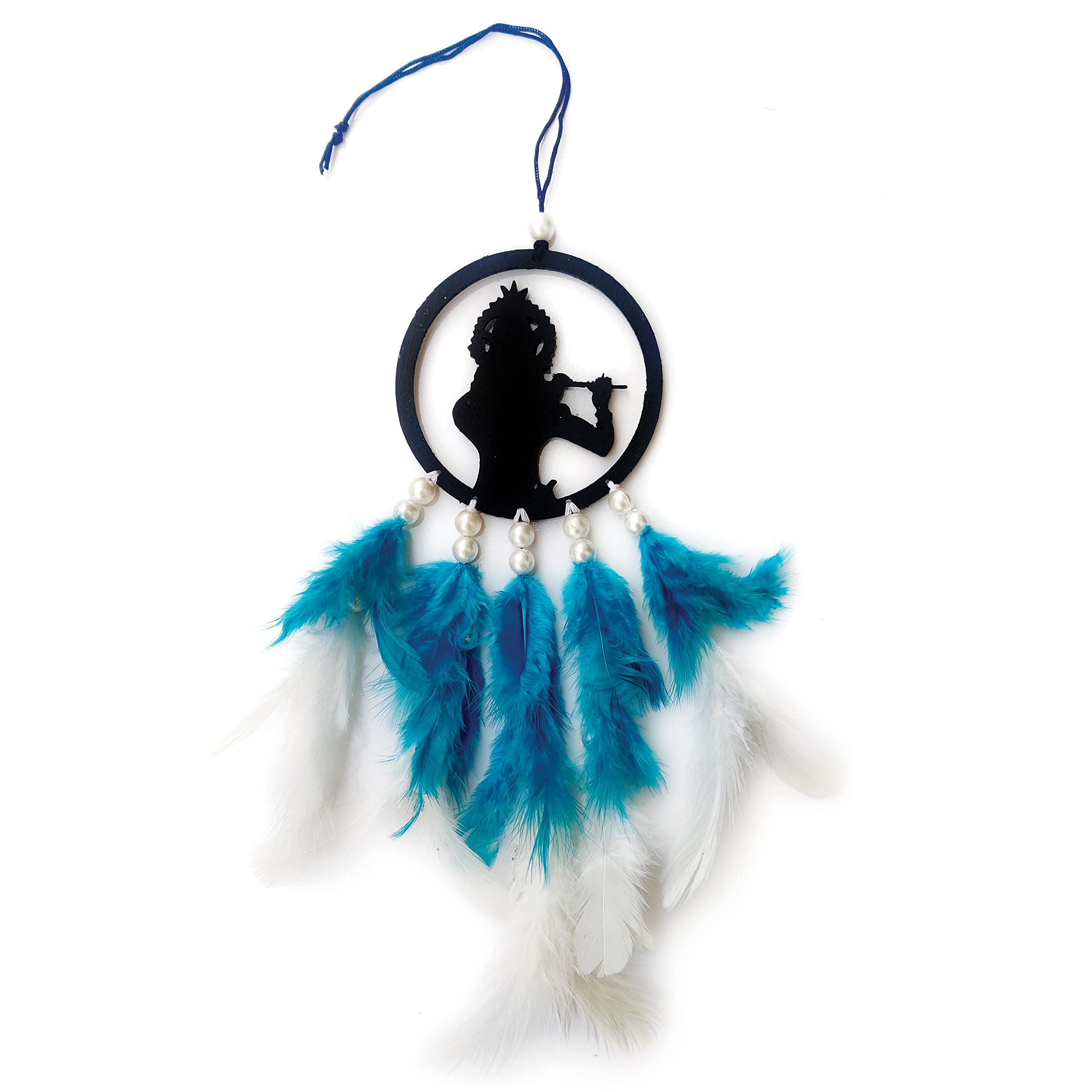 ColorSplash Dream Catcher for Love, Wall Hanging, Car Hanging, Home Décor, Handmade for Bedroom, Gift, Party, Café, Decoration,Valentine Day, Decorative Shree Krishna (Small)-image-17