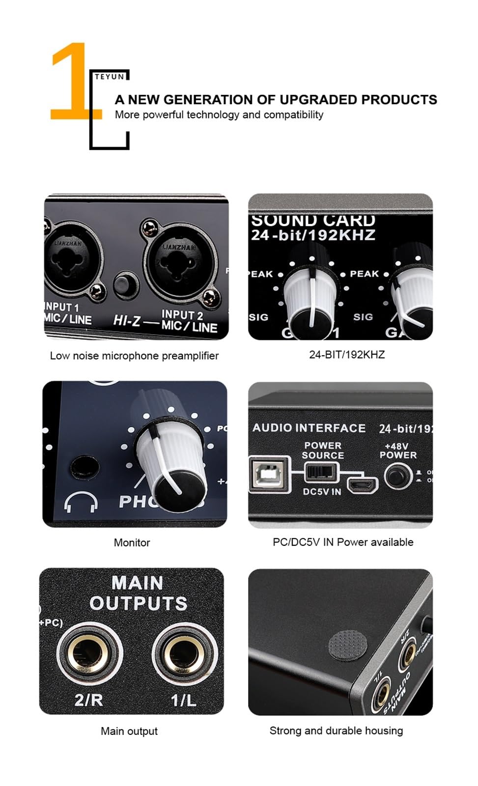 DJ-Mixer, Professionelle Soundkarte Audio Mixer Kanalüberwachung E-Gitarre Live-Aufnahme For Studio-sang(Q-22)