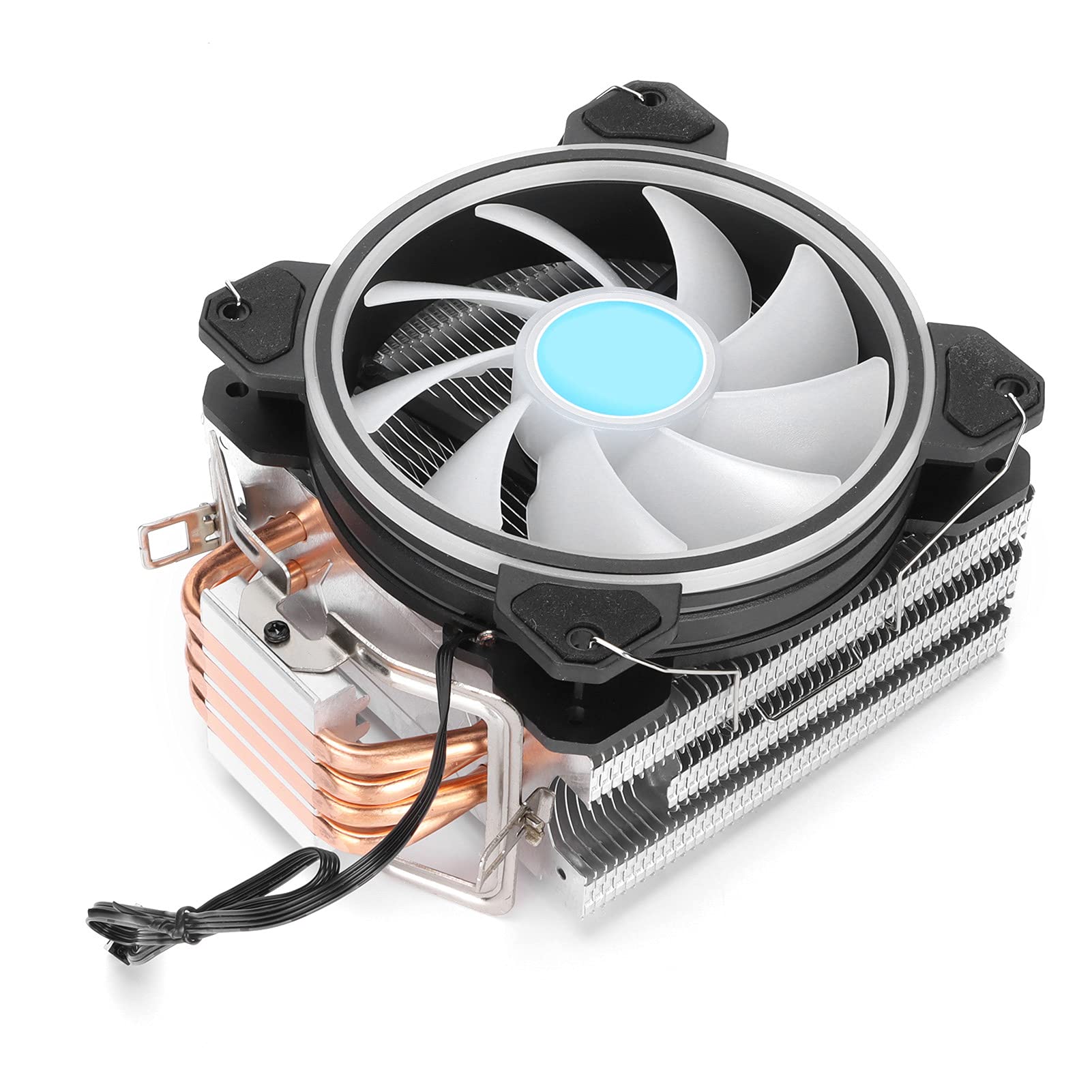 Enfriador de CPU Disipación de calor rápida Cobre puro Cuatro tubos de calor Silenciador Radiador RGB para computadoras de escritorio ABS Aluminio Latón Ventilador de 120 mm para