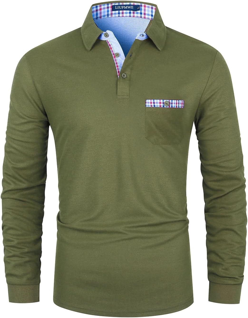 LIUPMWE Polo Shirt Men's Long-Sleeved T-Shirts Men's Shirt Slim Fit Golf Sports