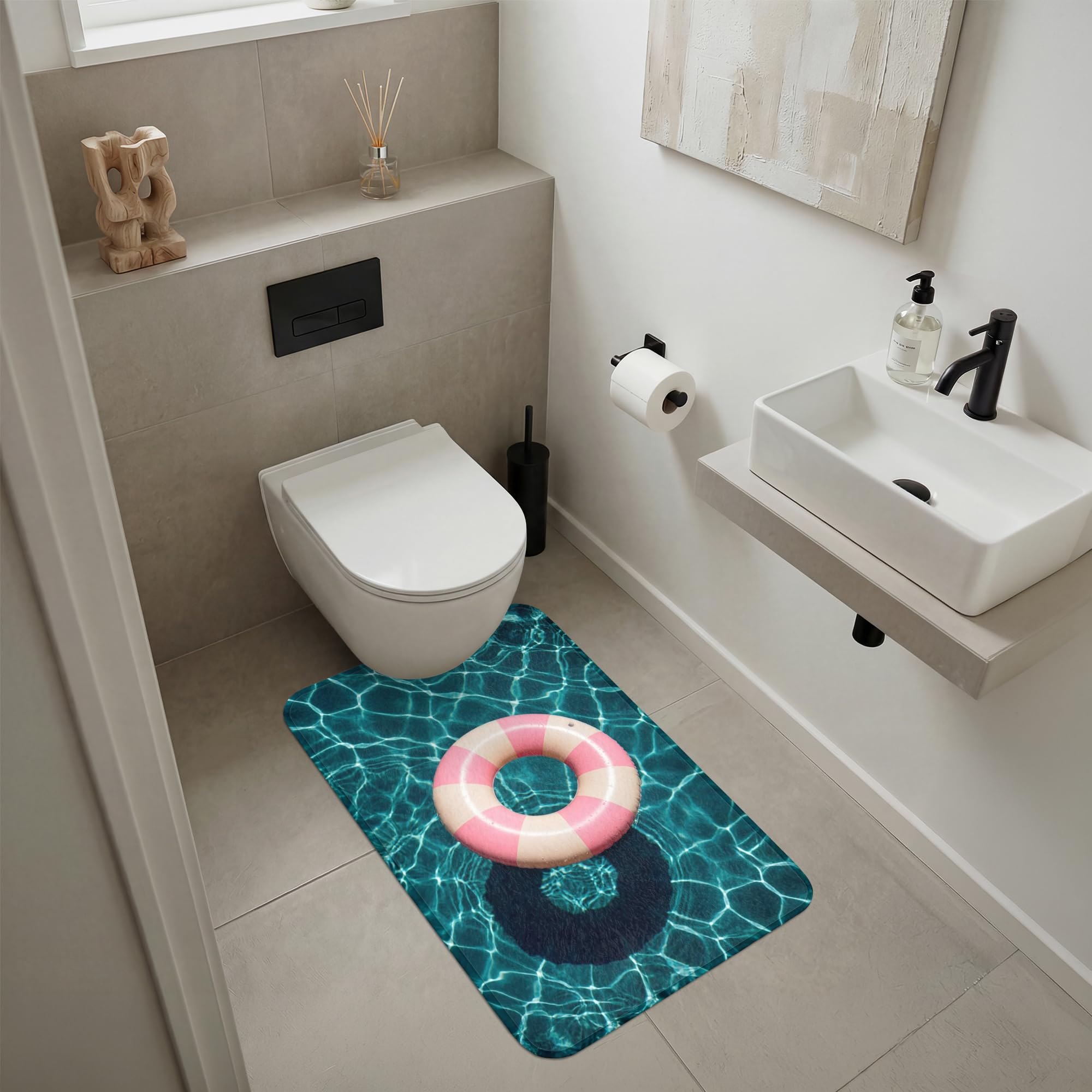 Alfombra De Baño Rectangular 60x90 cm Bathroom Bath Mat Lavable Tapete Antideslizante Alfombras Ducha Decoracion Alfombrilla Flotar - Remar - Agua