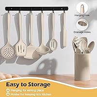 Vista 9 de 15-Piece Kitchen Cooking Utensils Set with Holder, Homikit Heat Resistant Food Grade Silicone Kitchen Utensils include Slotted Spatula Ladle Turner
