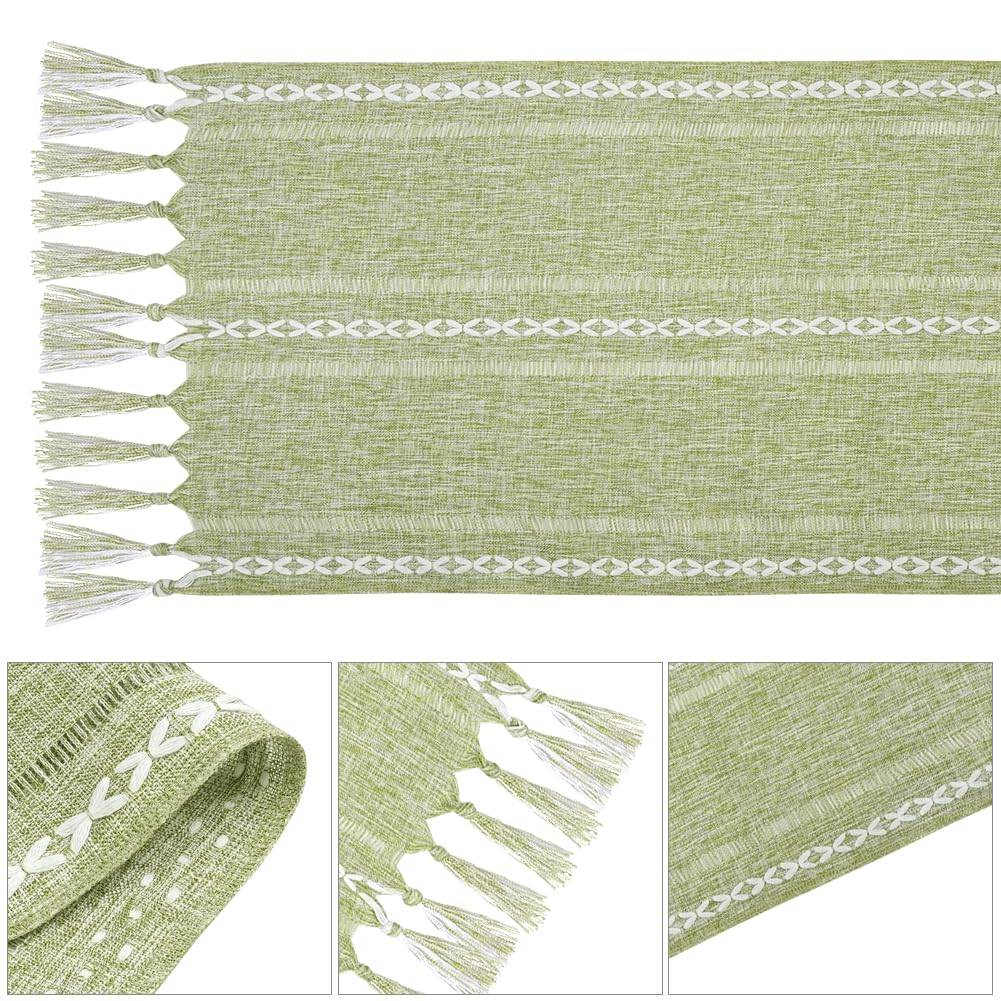 Chemin De Table Boho 33cm X 183cm Avec Glands Et Macramé - Décoration Rustique Chic Pour Mariage Et Salle à Manger
