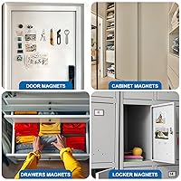 Vista 4 de LOVIMAG Imanes de neodimio de 20 libras, paquete de 6 imanes de tierras raras con tornillos a juego, para puertas de cocina, sala de herramientas