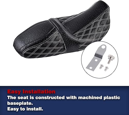 Miniatura 6 de Advanblack Asiento Raptor con costuras de diamante y cuero de avestruz para 08 Up Harley Touring