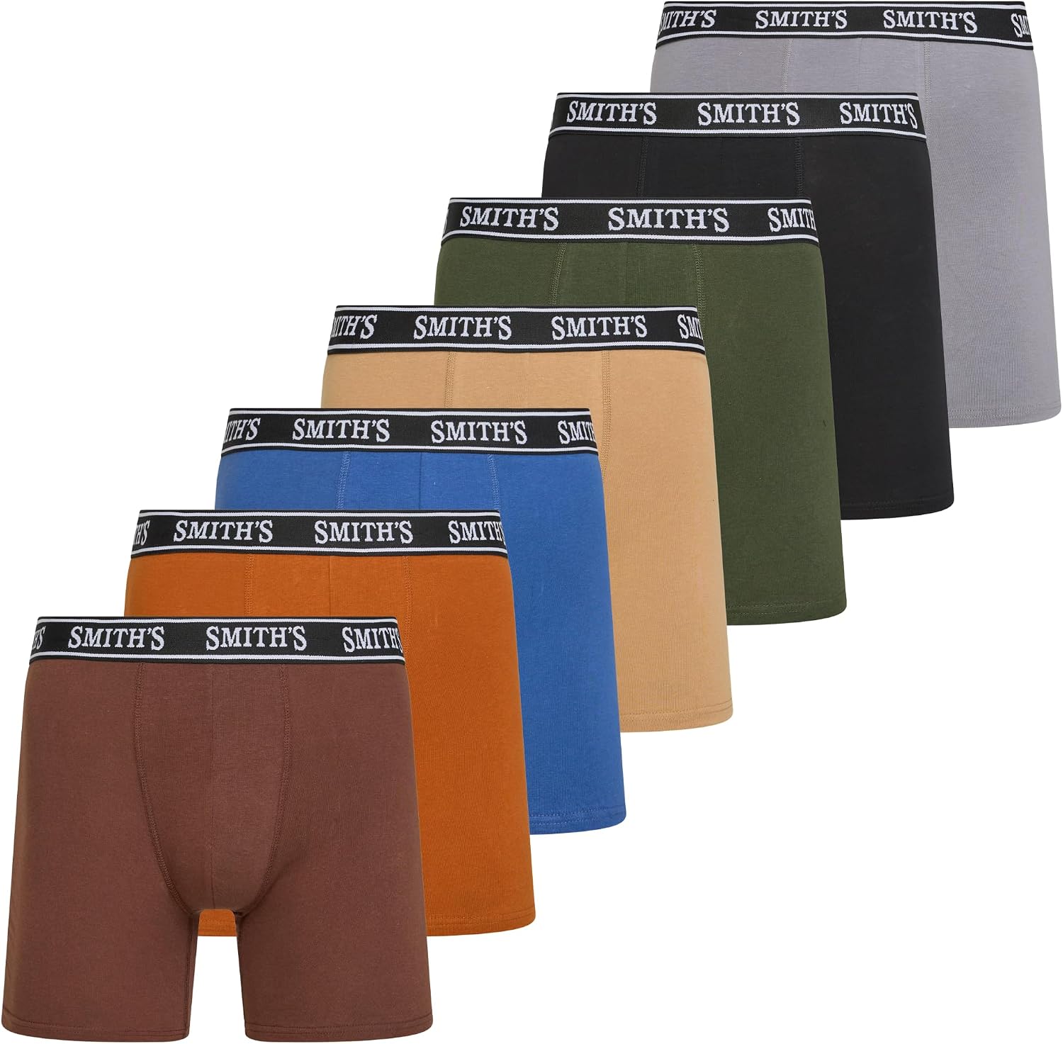 Smiths Mens Underwear 7 Pack Mens Boxer Briefs for Men Soft Cotton Stretch