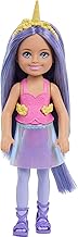 Barbie Chelsea Unicorn Small Doll (6-Inch) with Purple Hair Wearing Removable Tail, Shoes & Hair Accessory, 6-inch Toy