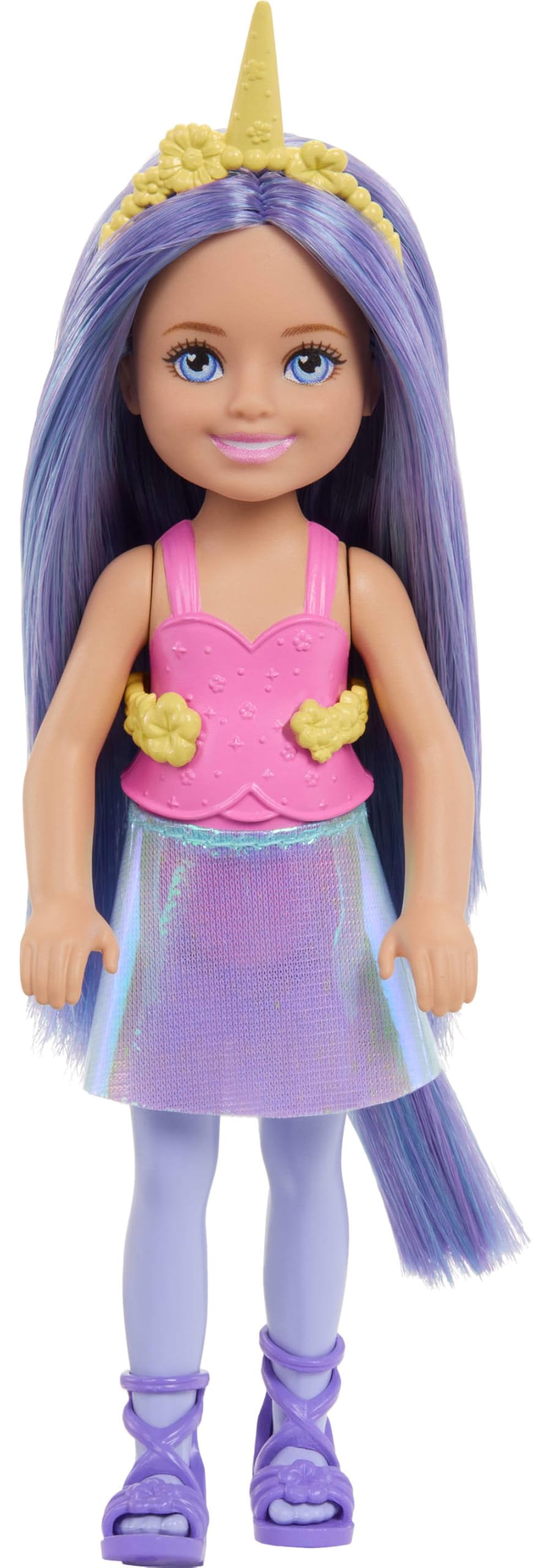 Barbie Chelsea Unicorn Small Doll (6-Inch) with Purple Hair Wearing Removable Tail, Shoes & Hair Accessory, 6-inch Toy