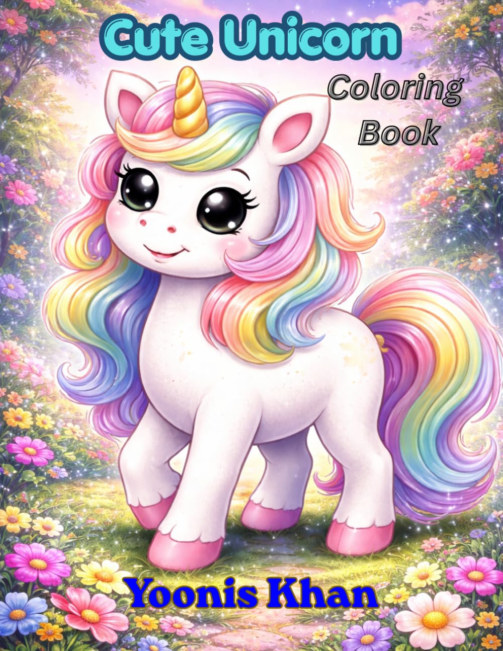 Cute Unicorn Coloring Book: Fun and Easy Coloring Pages for Kids Ages 3–8