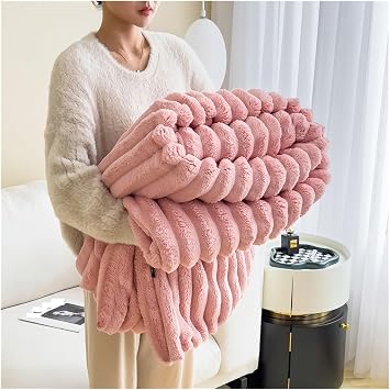 Bed, Luxury Fluffy Soft Fur Blankets Compatible with Winter Thicker Milk Velvet Warm Double Bed Blankets Sofa Office Nap Comfortable Quilt Couple