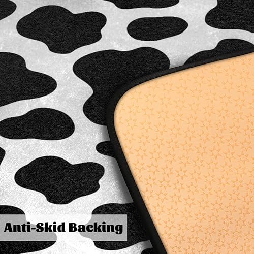 Miniatura 4 de Tapetes de cocina con estampado de vaca, color blanco y negro, acolchados, antifatiga, antideslizantes, lavables, para el hogar, oficina, fregadero