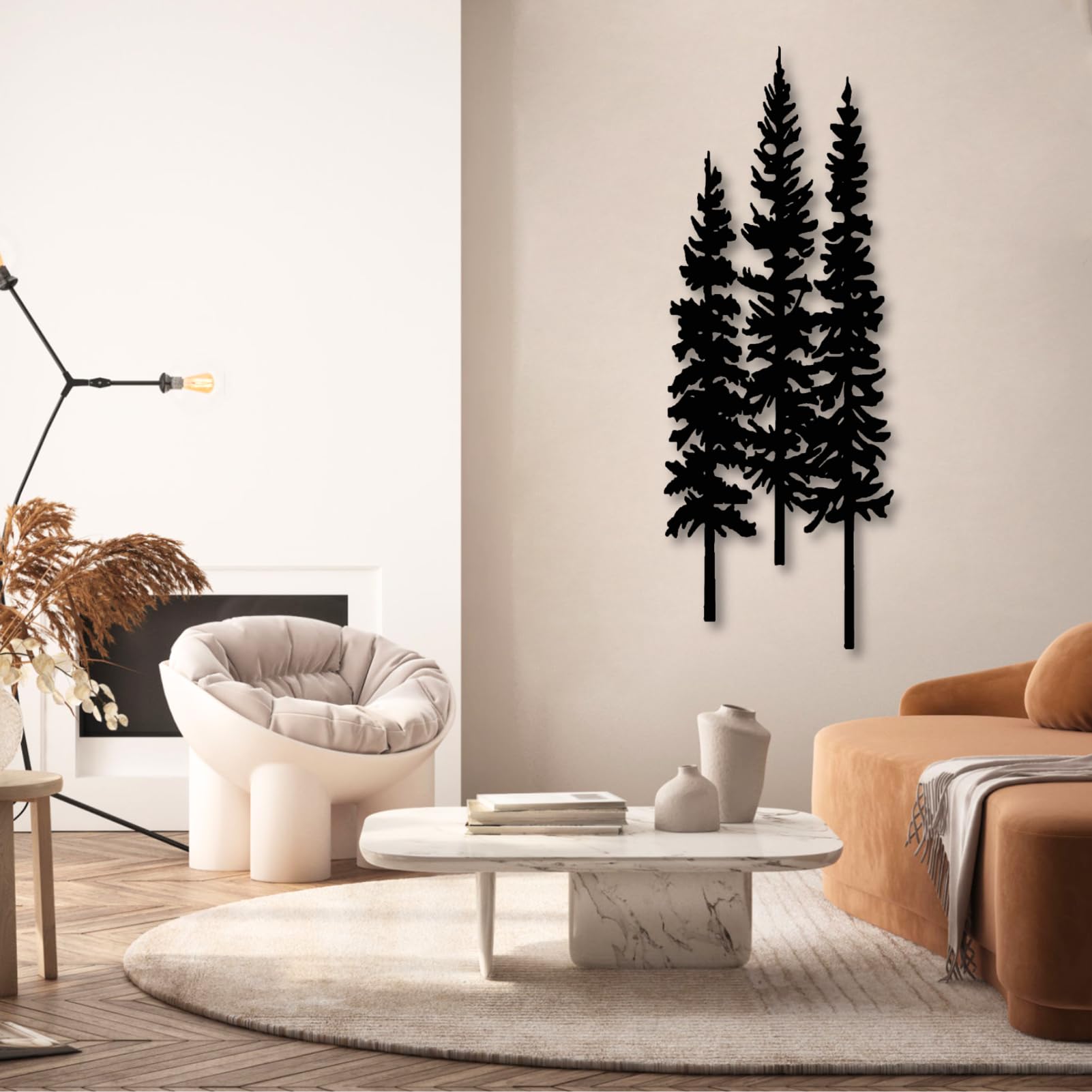 Grands arbres décoration murale métal noir pour amoureux de la nature