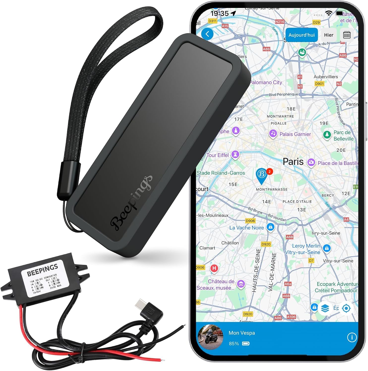 Pack ZEN S + Convertitore; GPS Tracker per Auto, Moto, Scooter