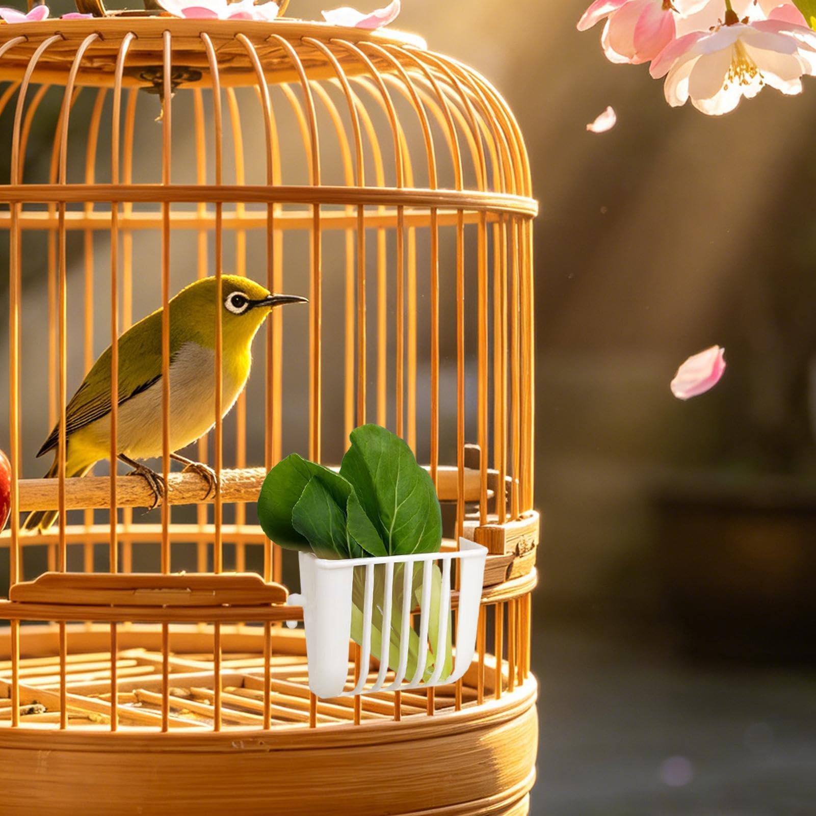 Mangiatoia per gabbie – Cestino di alimentazione anti-versamento 4 pezzi per – Mangiatoia per verdure speciale a coccolea, calopsittes conures canaris fringuelli inseparabili interni esterni