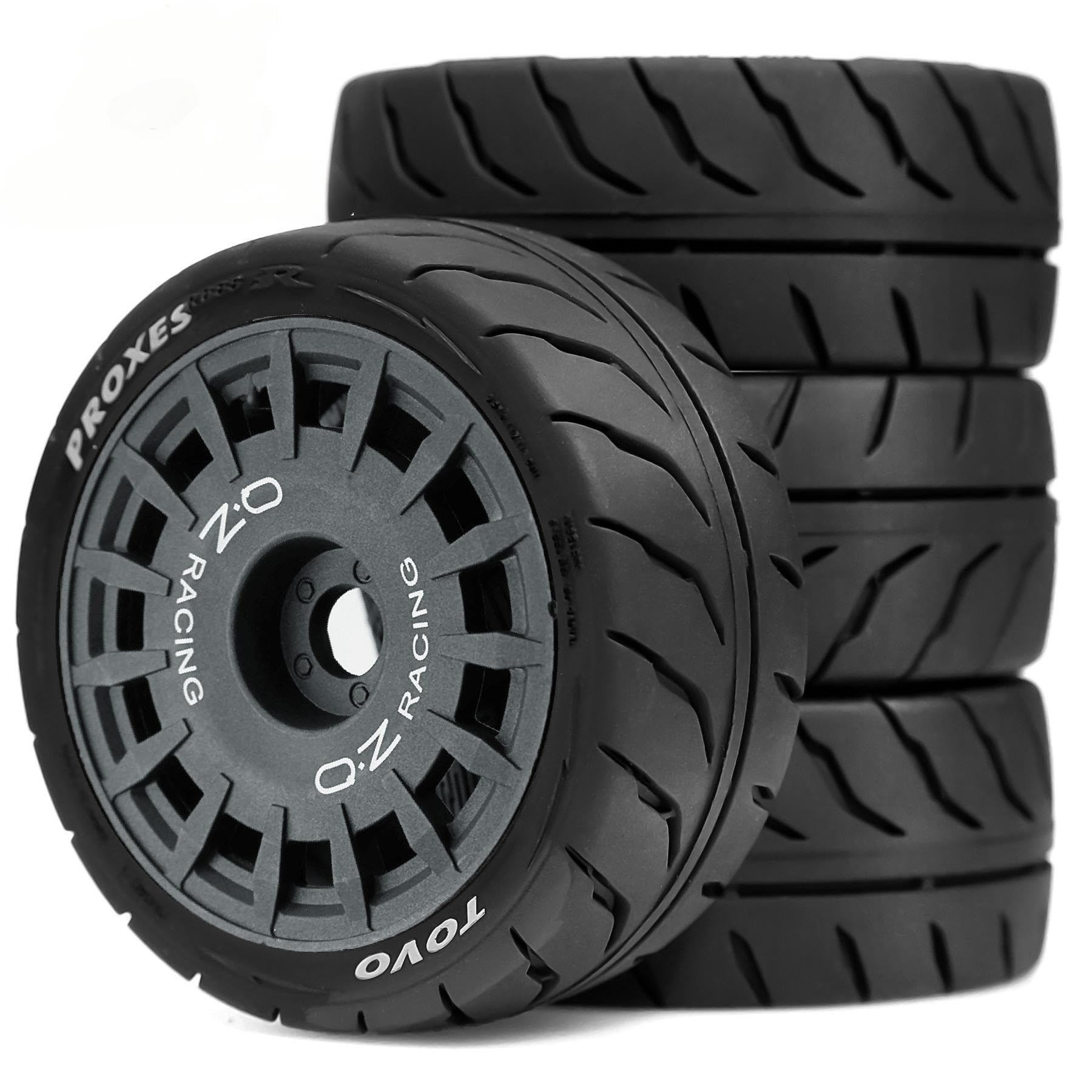 1/10 RC On Road Touring Tires and Hard Plastic Wheels 12mm Hex OD 68mm Street Racing for 1:10 Scale Rally Drift Car Tamiya TT01 TT02 Traxxas XV02 XV01 TA06 HPI KYOSHO PTG2 A959 4PCS (Gay)