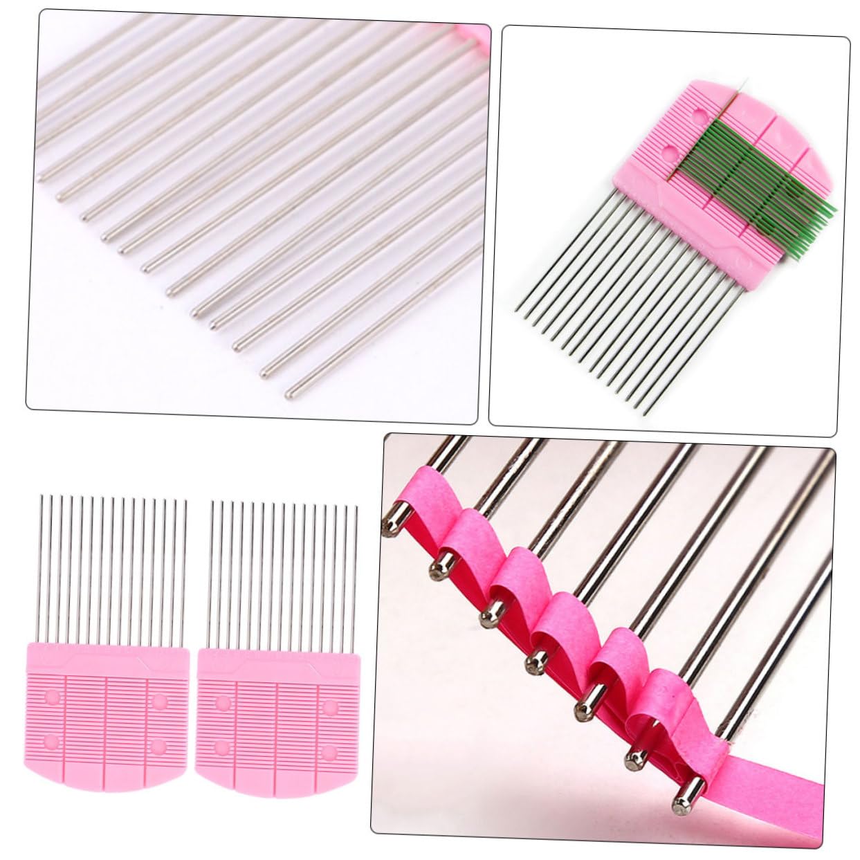 Generic 2pcs Pink Quilling Tool Set Paper Quilling Comb Tool Curling Tool Kit for DIY Crafts