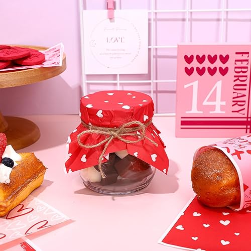 Miniatura 5 de JarThenaAMS - 240 hojas de papel de cera para el día de San Valentín, 4 estilos, papel de seda de corazón rojo y rosa, papel de seda Love Be Mine