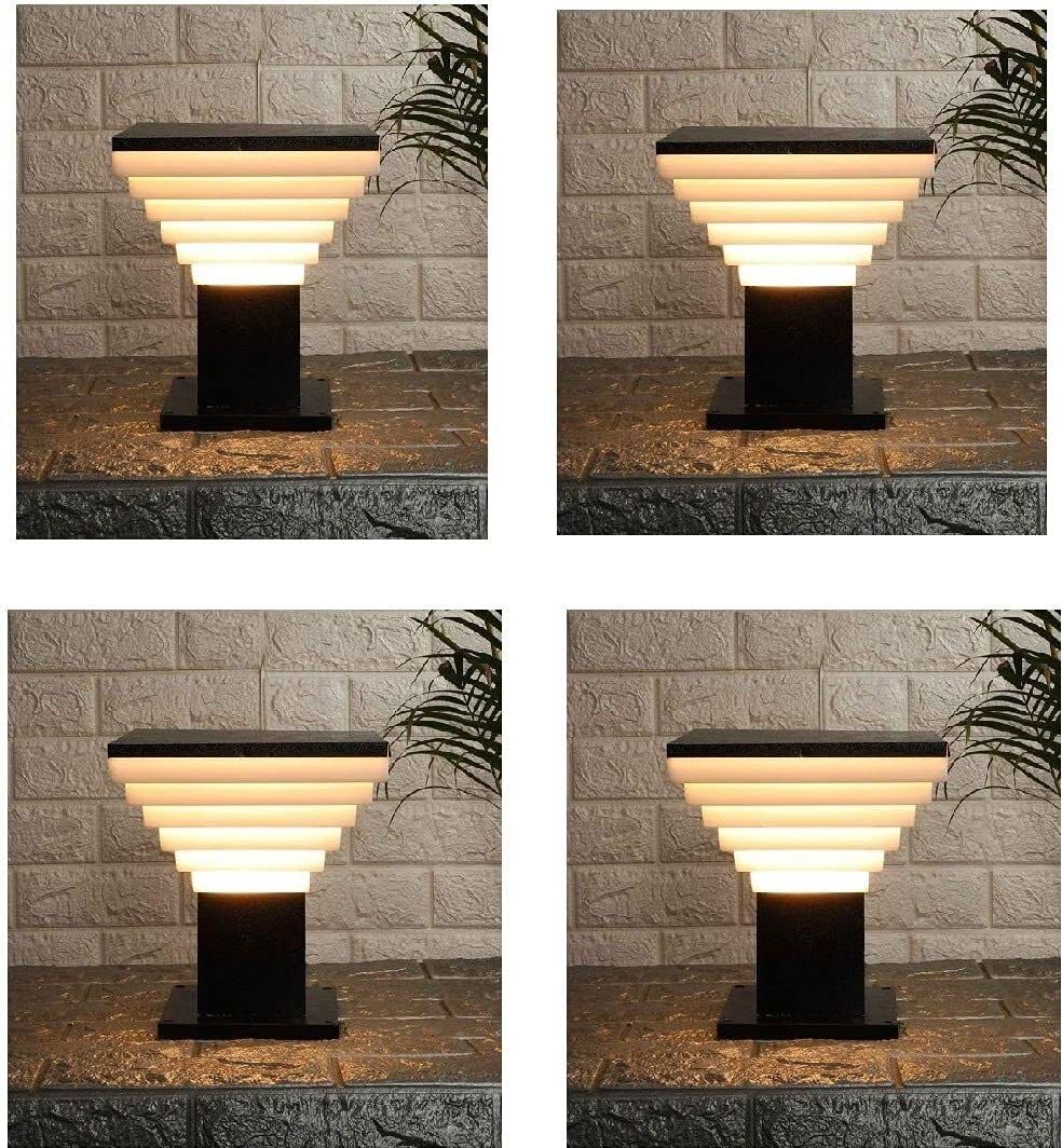 Areezo Modern Black GATE Lights for Home Decor Waterproof(Without Bulb) (Pack of 4)-image-4