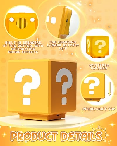 Miniatura 2 de Super Bros - Juguetes para niños de 4 a 6 años, luz nocturna para niños con efectos de sonido de juego, lámpara de ilusión, decoración de