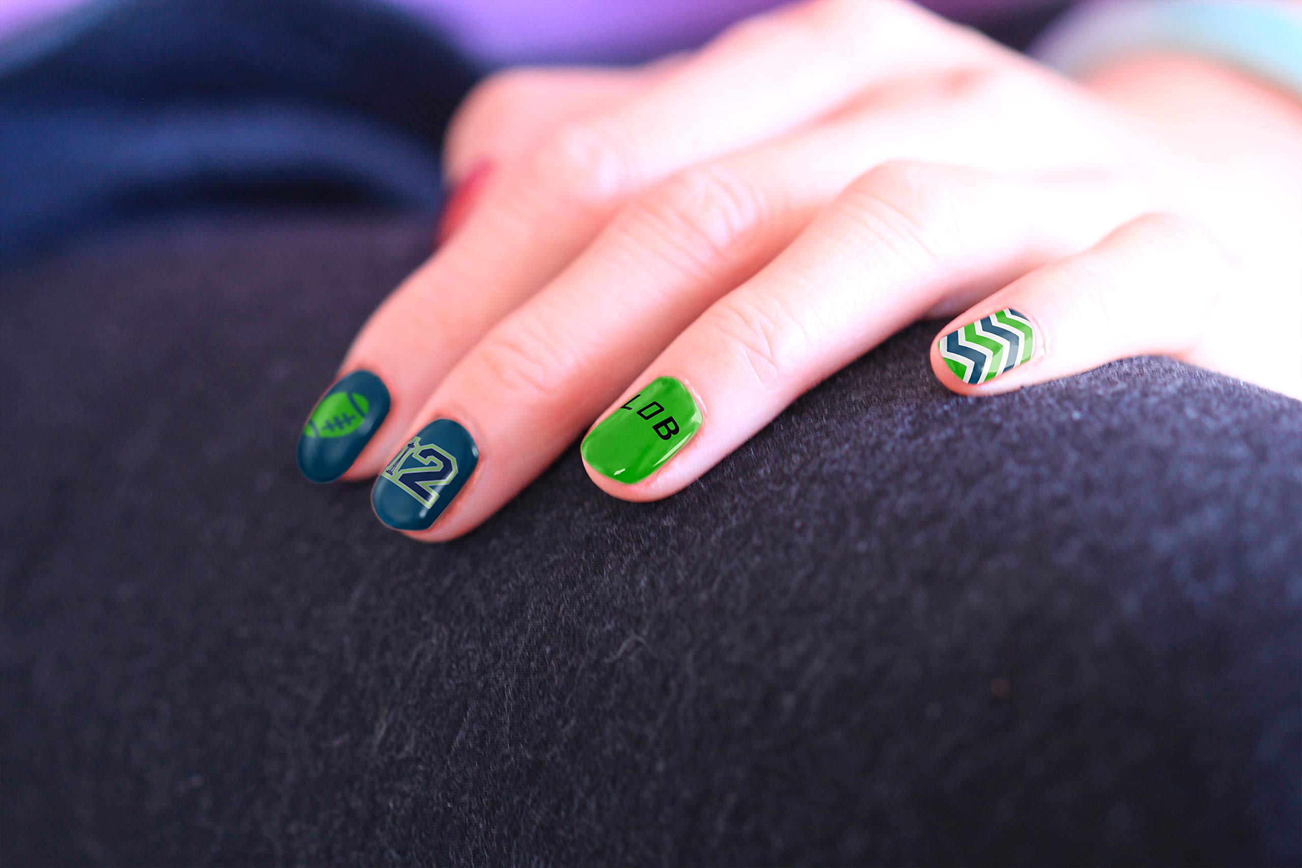 Amazon.com: Nail Polish Art Strips 18 Wraps Decal DIY Manicure Pedicure  Seattle Design Pattern Football Sports Party : Beauty & Personal Care
