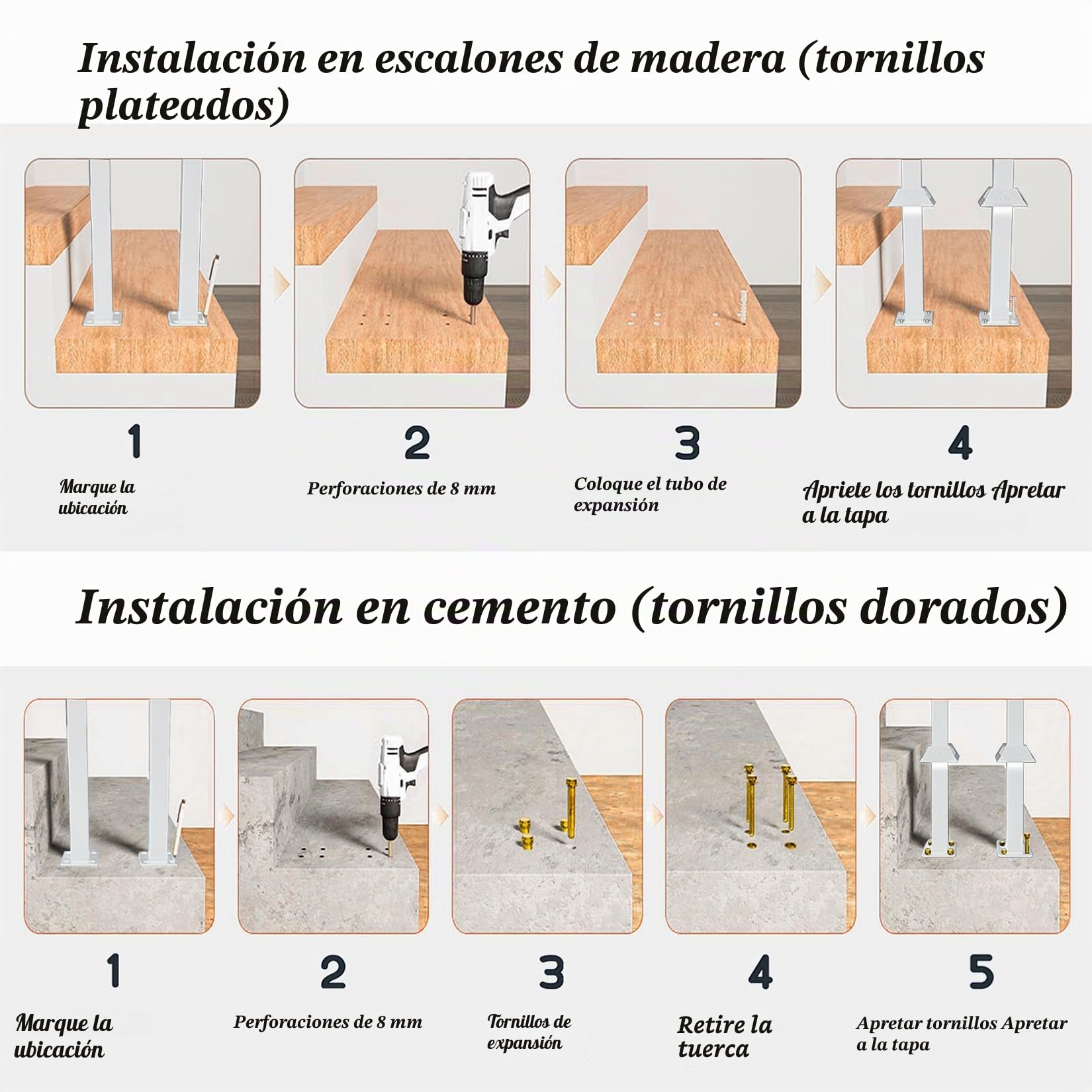 Barandilla de Escalera Interiores en Forma de U con Patrón de Diamante, Pasamanos Antideslizantes de Seguridad, Modernos Balaustre Decorativas para Escalones, Pasillo, Ático (Blanco, 85cm)