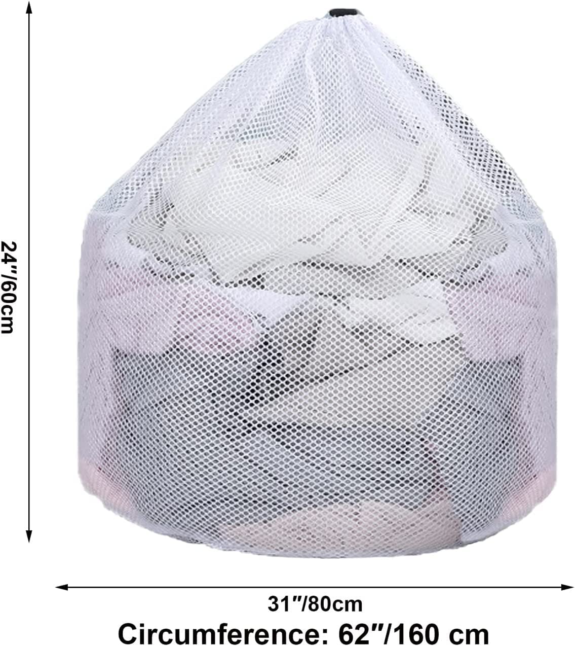 WUWEOT 8 Pack Sturdy Coarse Mesh Laundry Bags, 60 x 80 cm Drawstring Laundry Bag, Extra Large Laundry Net Bag Heavy Duty - Image 2