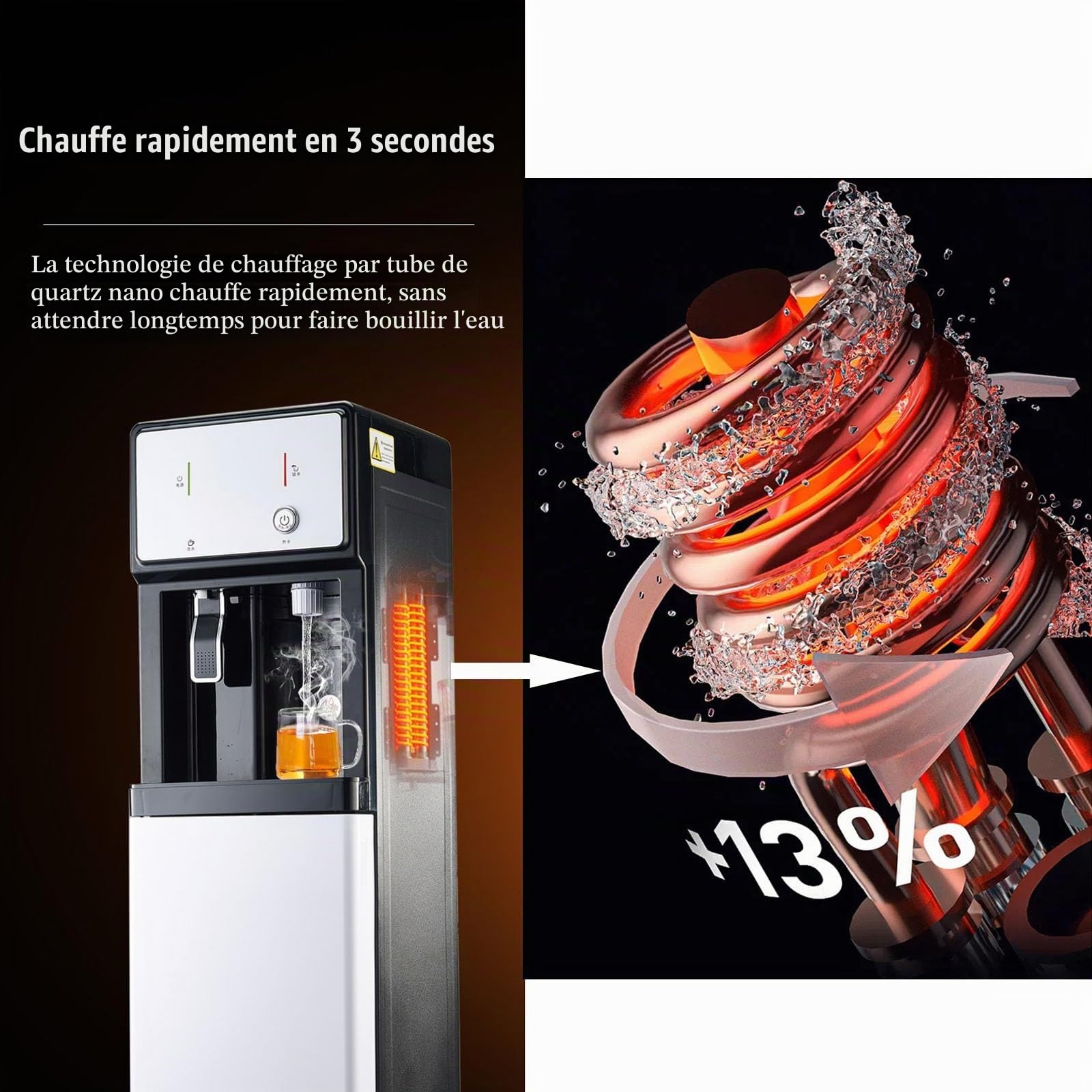 Refroidisseurs Et Fontaines À Eau, Refroidisseur d'eau Autoportant, Idéale pour Bureau, Maison, École Et Entreprise(Pipeline-Connected)