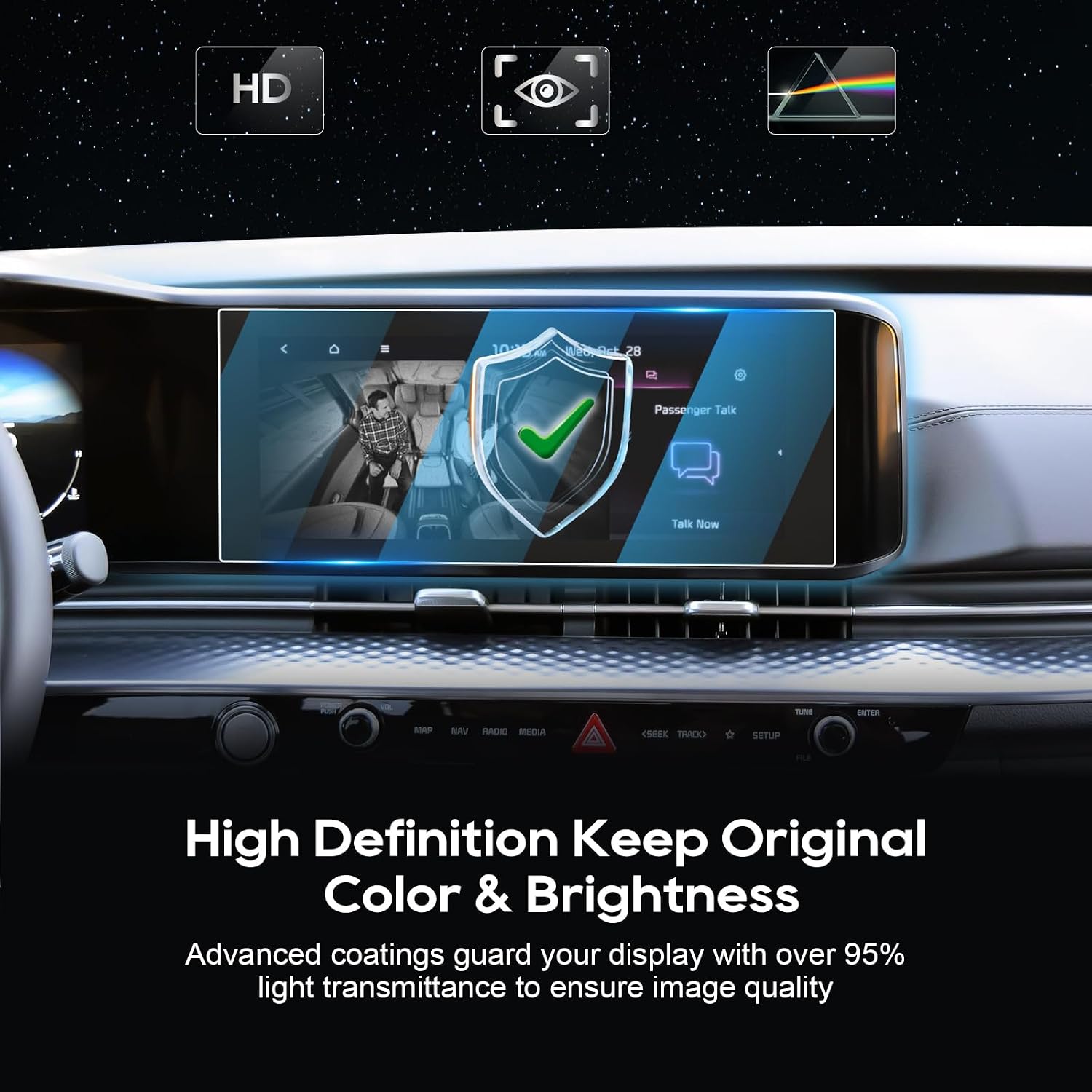 LFOTPP For 2024 Kia Carnival Screen Protector - 2022-2024 Carnival (EX/SX/SX Prestige) 12.3 Inch Touchscreen [HD Glass] 2022-2024 Carnival Accessories Anti-Fingerprint 9H Hardness Tempered Glass