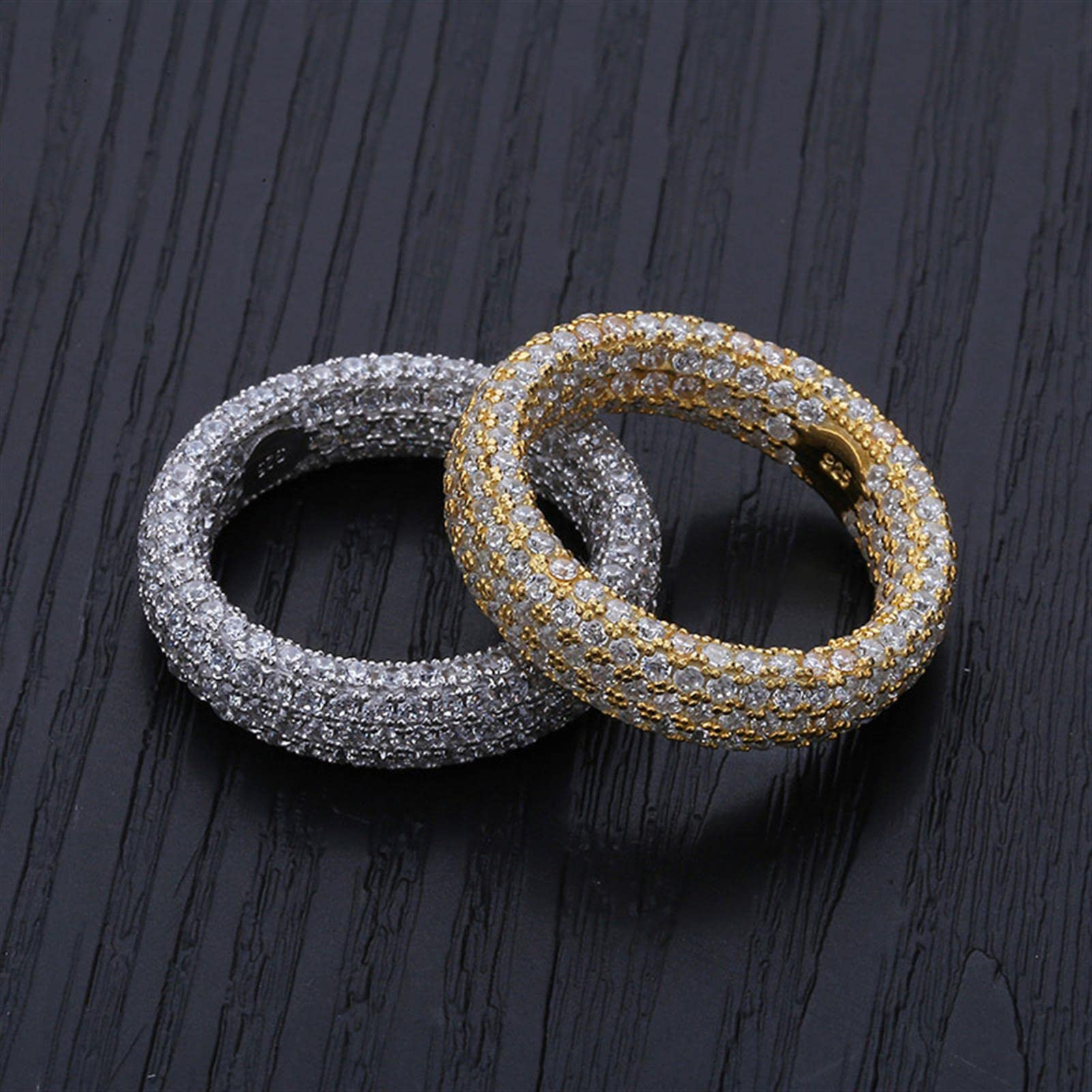 Hip Hop Ringe Rock Herren Ring Luxus Silber Farbe Full Bling Iced Out Cubic Micro Gepflasterte CZ Ringe Hochzeit Schmuck Geschenk