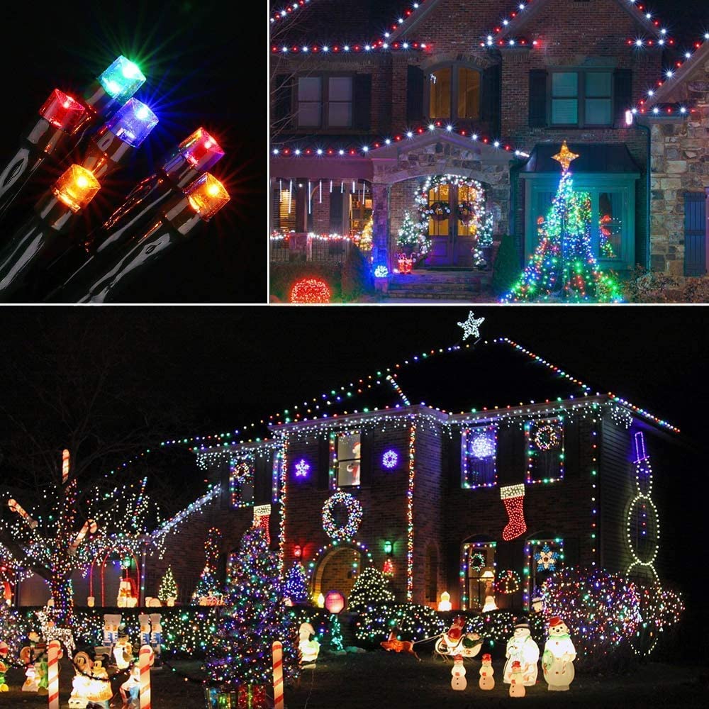 Luci fatate, Luce Solare Nuda, 52M 500 LED luci solari Decorazioni Natalizie 8 modalità luci fatate solari Natale Giardino Festa Nozze Regalo San Valentino