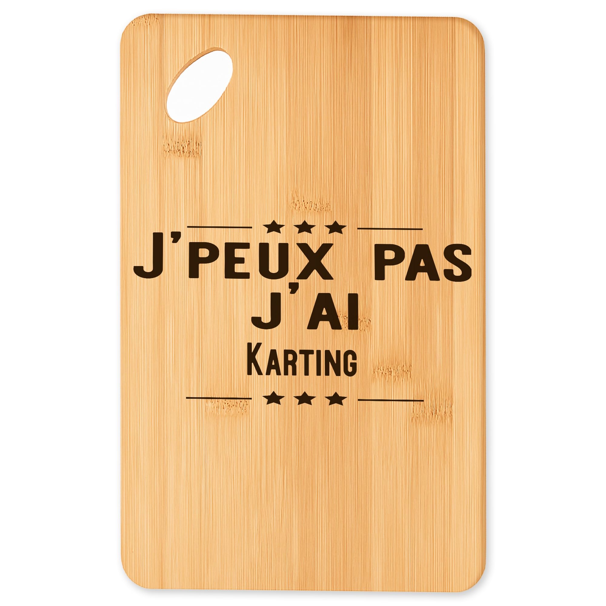 Planche à découper karting pour vos moments conviviaux et barbecue