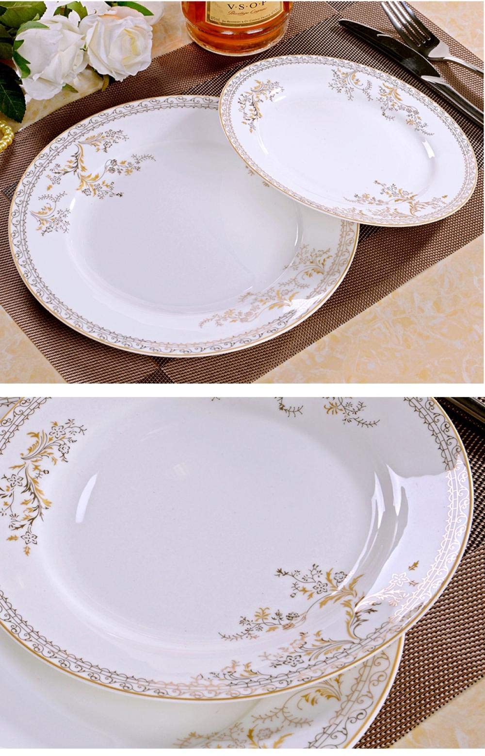 Plaque de dîner Ensemble européen de Noël céramique céramique noisette occidental dîner assiette steak salade pâtes de pâtes de gâteaux gâteau fruit bijoux de stockage assiette d'affichage Plateau de