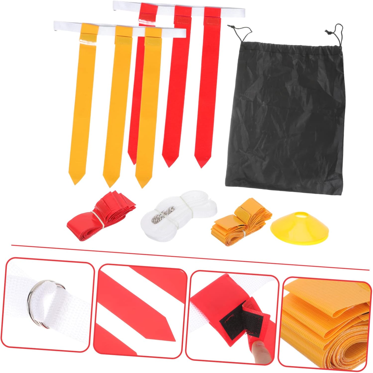 Toyvian 1Set Adjustable Football Waist Flag Multi Use Rugby Game Belt with Belts Flags Durable Football Supplies for Adults