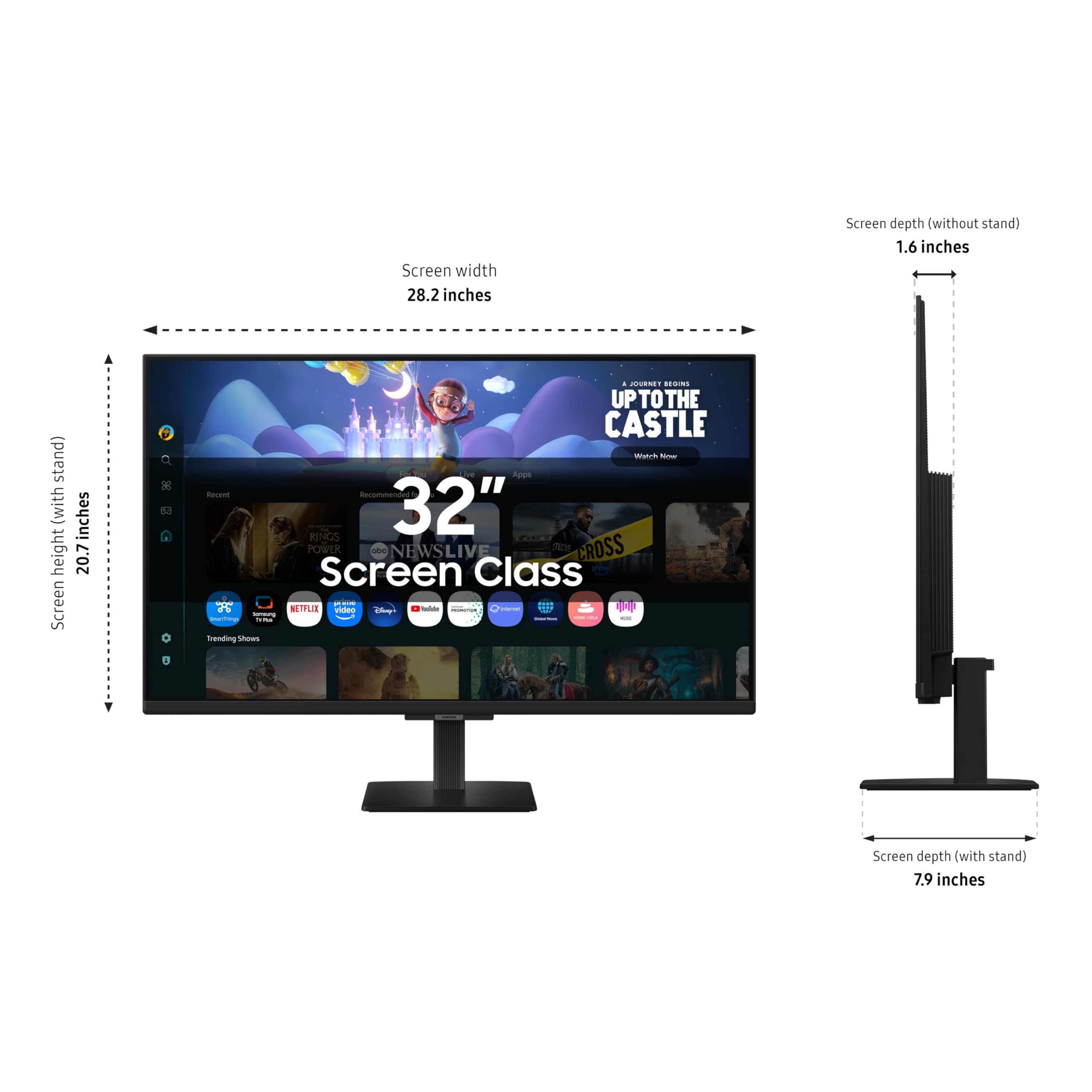 SAMSUNG 32-Inch M5 (M50F) Series FHD Smart Monitor with Streaming TV, Speakers, HDR10, Gaming Hub, Multiple Ports, Workout Tracker, Vision Accessibility Tools, Black, LS32FM502ENXZA
