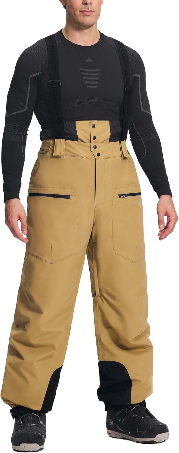Pioneer Camp Snow Pants Men Baggy Snowboard Pants Waterproof Insulated Outdoor Winter Warm Ski Bibs Overall with Suspenders
