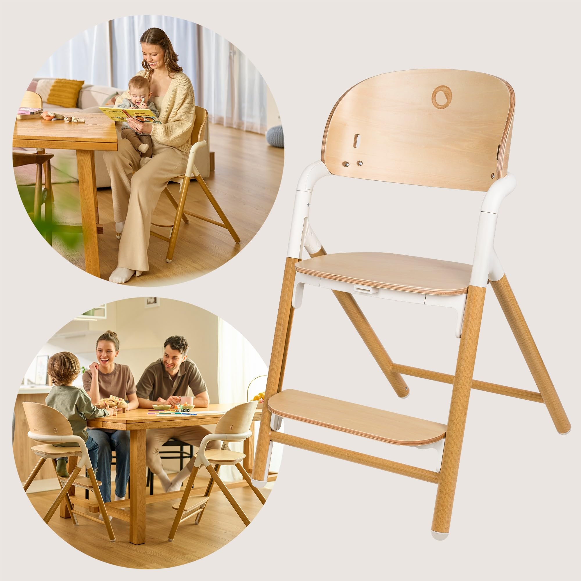 Lionelo Celia Set Chaise Haute Bébé Évolutive 4 en 1 avec Transat Naissance, Réglage à 1 Main, Harnais 5 Points, Plateau Lave-Vaisselle, Chaise jusqu’à 110 kg
