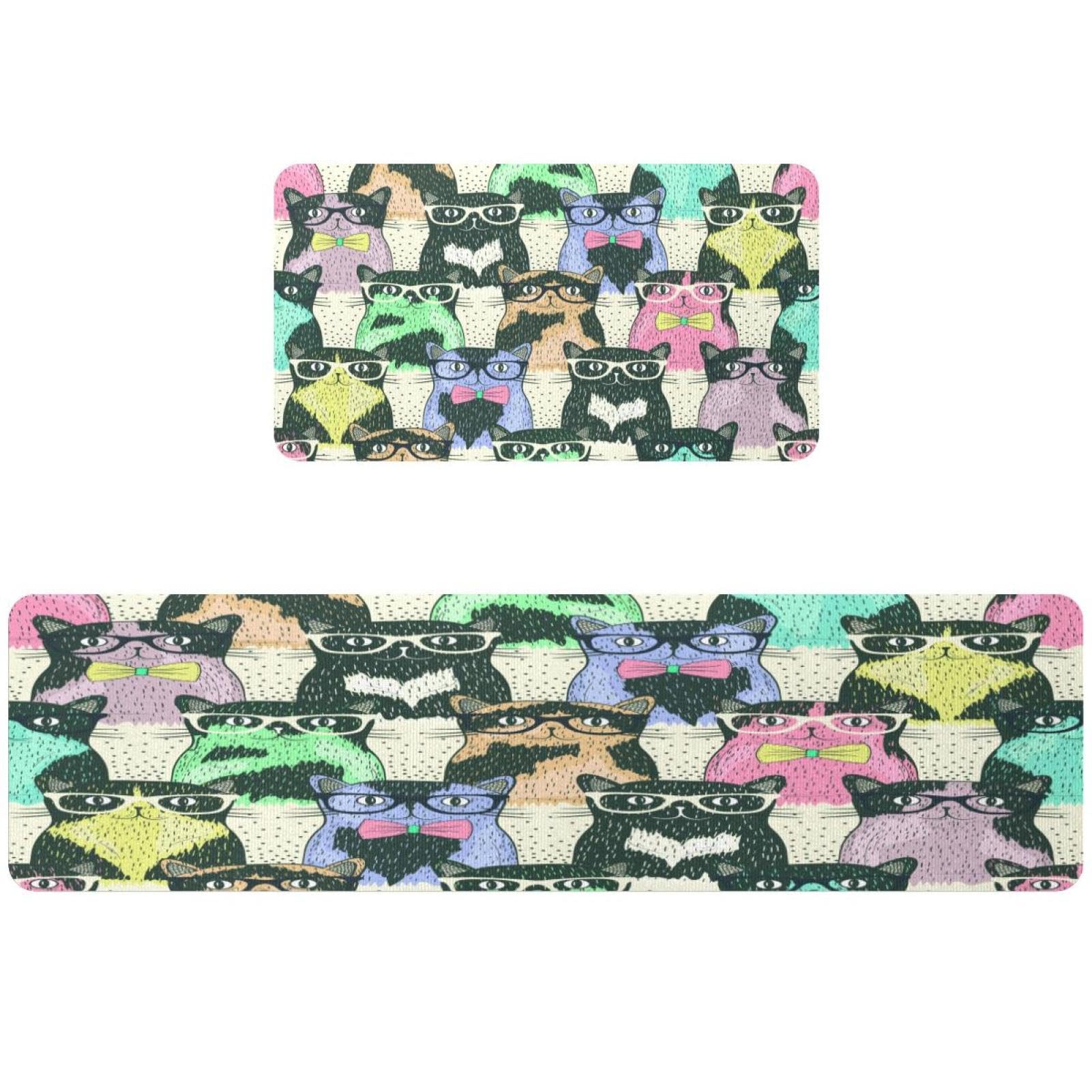 Tapis de cuisine motif chat lot de 2 pour protéger le sol de la buanderie