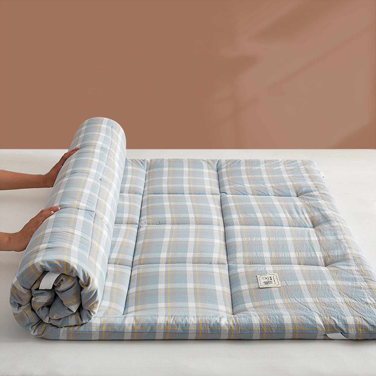 GTHTUHFD Japanese Double Futon Folding Mattress Soft Camping Floor Mat Non Slip Cotton Pad For Home & Dorm Breathable & Table Portable Mattress For Sp And Relaxat,8-180X200cm
