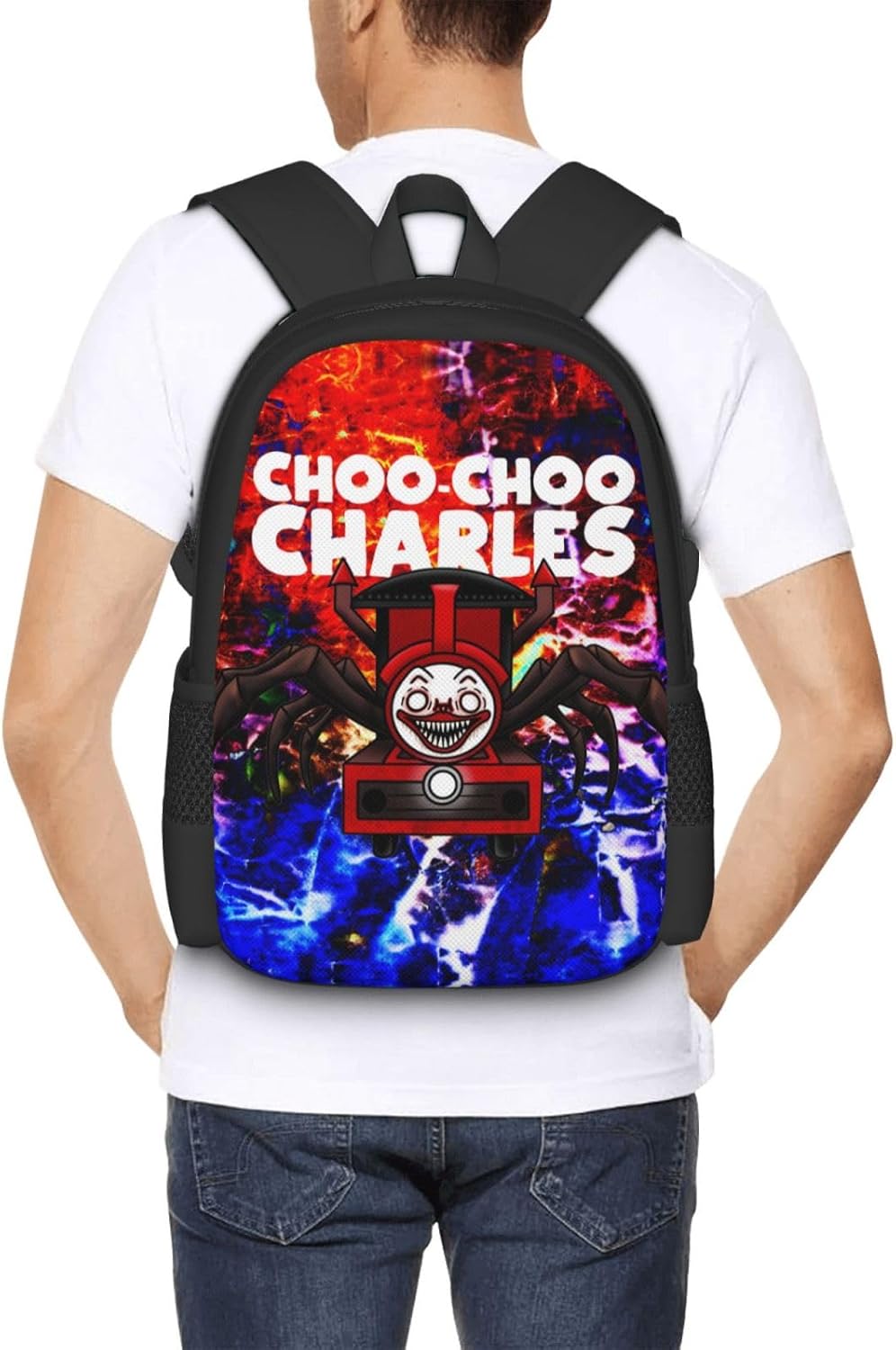 Choo-Choo Charles Backpack,3d Print Laptop Backpack Lightweight Casual Daypack Bookbag 16.5 In, Black