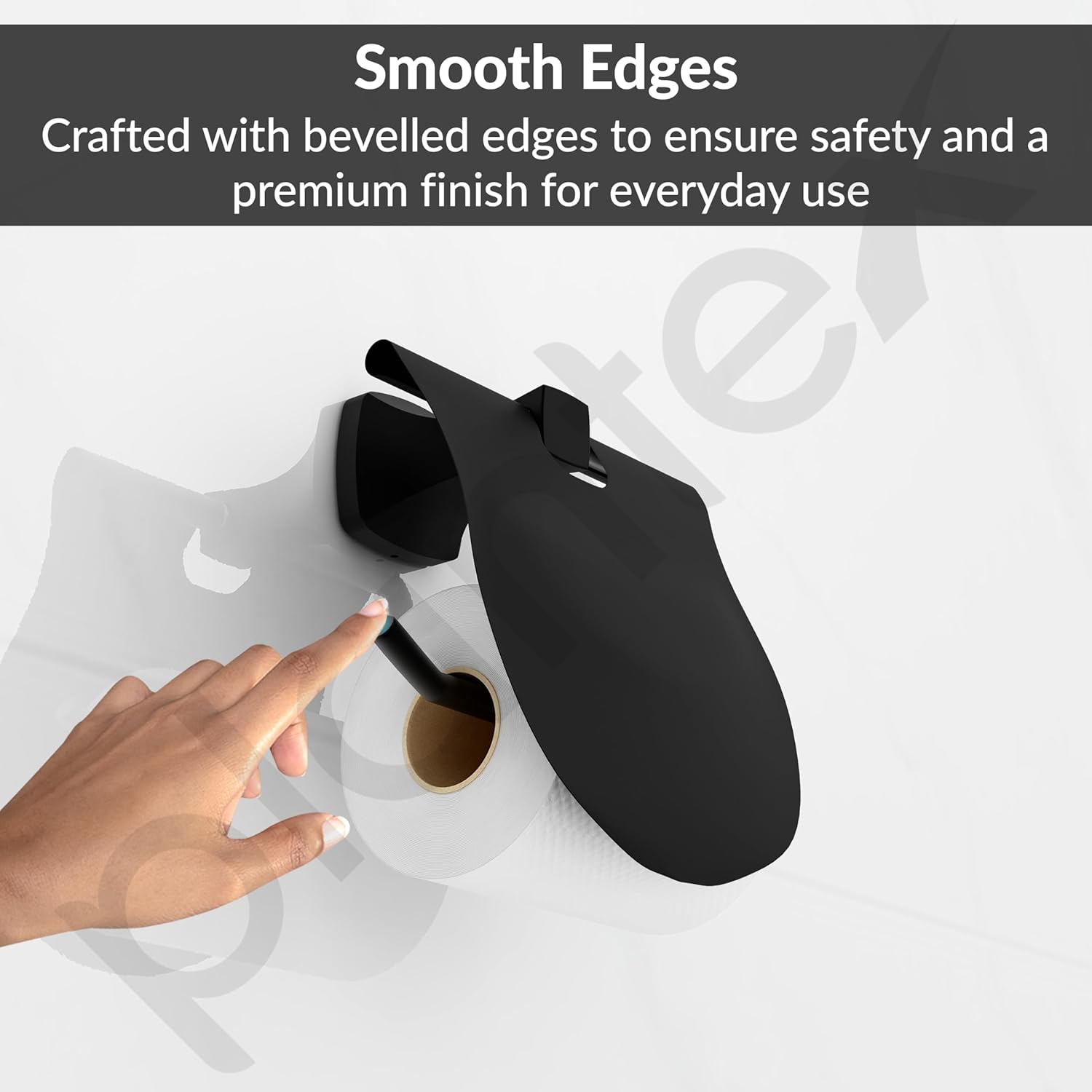 Space Aluminum Toilet Paper Roll Holder/Toilet Paper Holder for Bathroom/Kitchen Tissue Holder/Bathroom Accessories (Black)