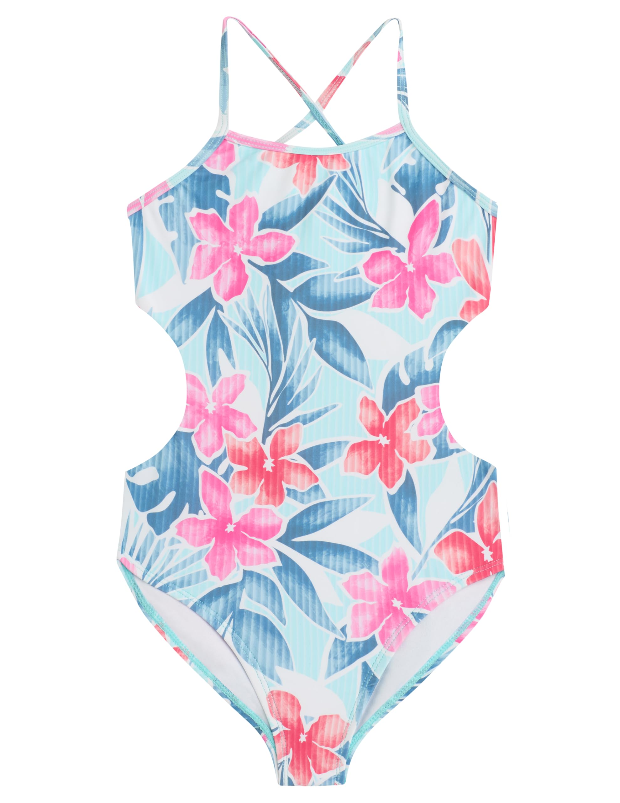 Kanu Surf Girls' Amelia UPF 50 Double Cut-Out Banded One Piece Swimsuit