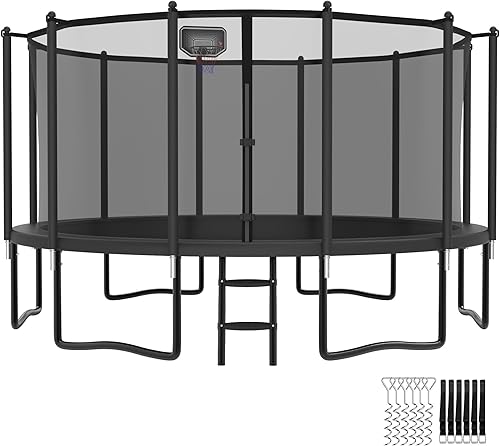 YORIN Tranpoline - Tranpoline de 16 pies, 15 pies, 14 pies, 12 pies, 10 pies, 8 pies, tranpolina para niños y adultos, 1500 libras Tranpoline con