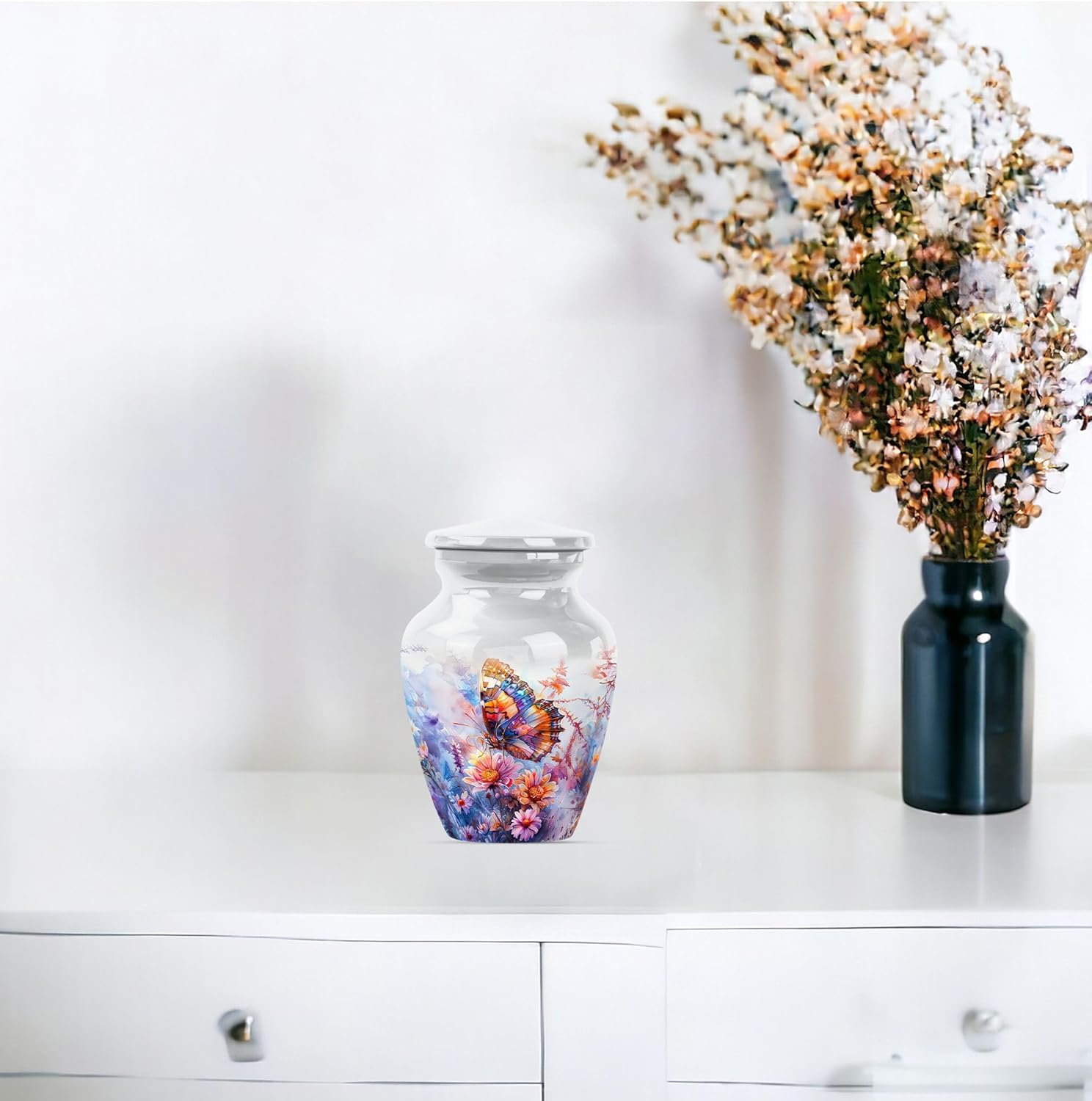 Butterfly Cremation Urn - Small Urns for Human Ashes Keepsake Mom - Urns for Human Ashes Adult Male Dad - Funeral Urns for Adult Ashes Women - Adult Cremation Urns (3 INCH Pack of 1)