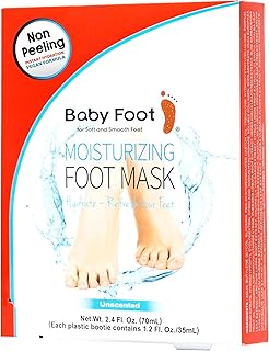 Baby Foot Unscented Non-Peel Moisturing Mask – Hydrate and Refesh in 15-Minute - No Pain Feet Treatment - For Men and Women - Smooth and rich moisturizer for Baby Soft Feet