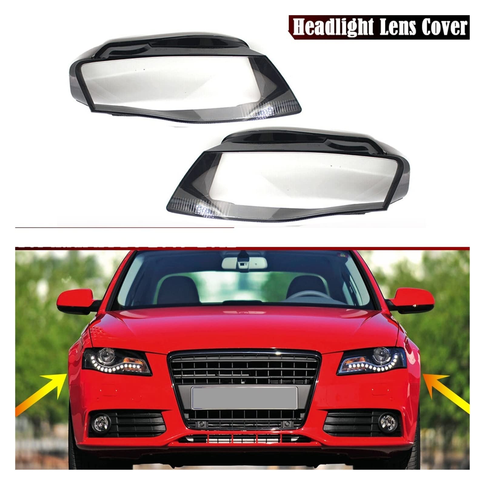 Coprifaro Anteriore Auto Audi A4 A4L B8 2009-2012 - Lente Trasparente Sinistra/Destra - Foto 3