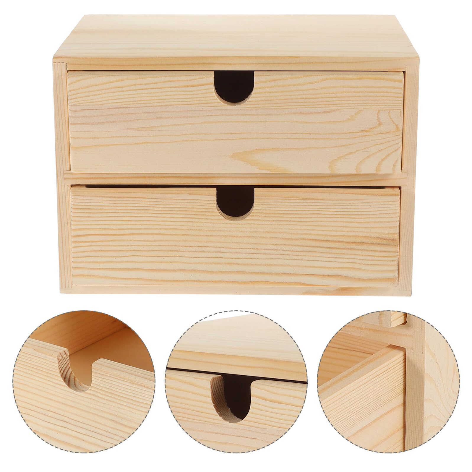 Scatola Organizer in Legno con Cassetti Cassettiera Vintage Mobiletto Multistrato per Gioielli e Accessori da Tavolo Compatto per Scrivania e Casa