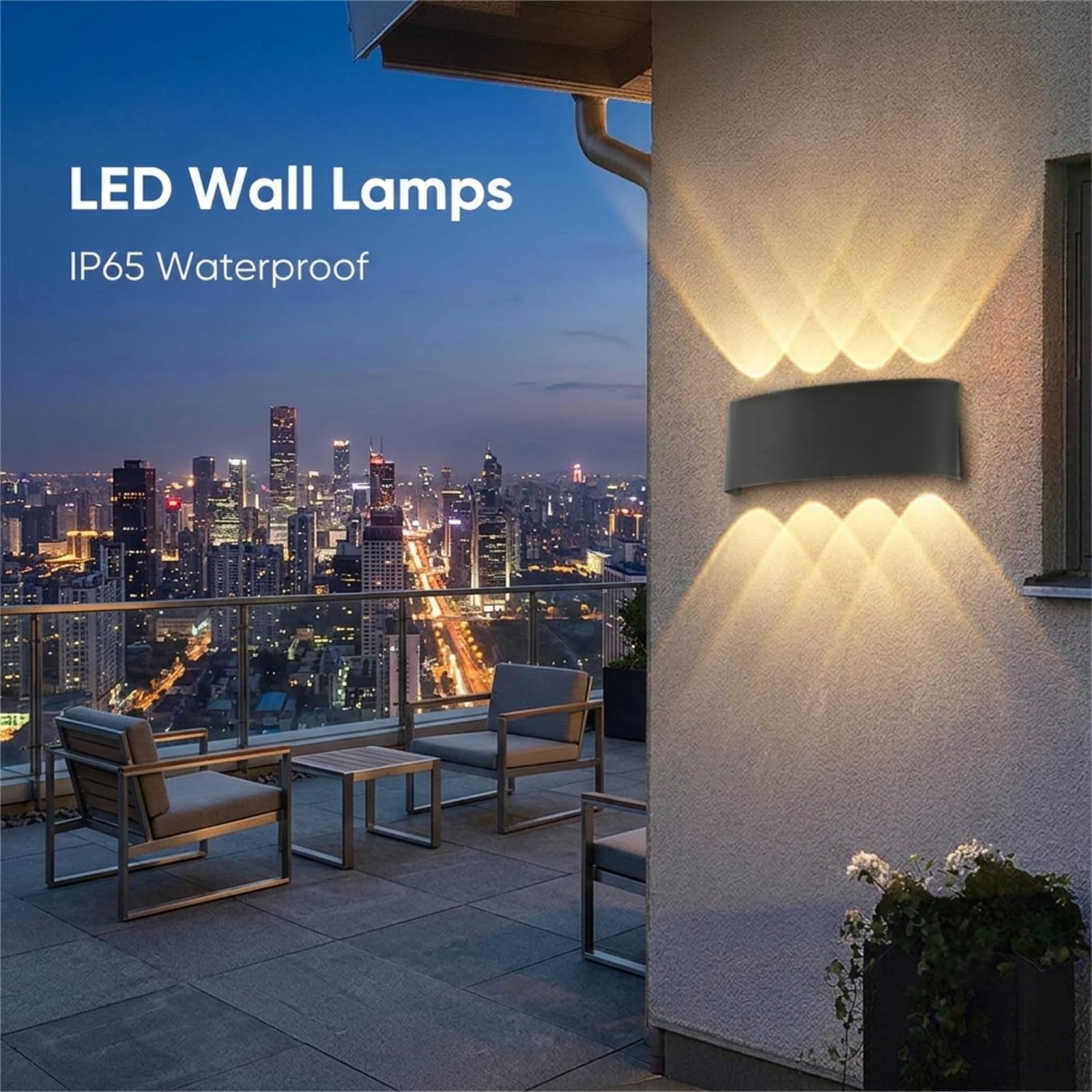 CANMEIJIA Lampa ścienna LED 8 W 3000 K czarna 2 szt