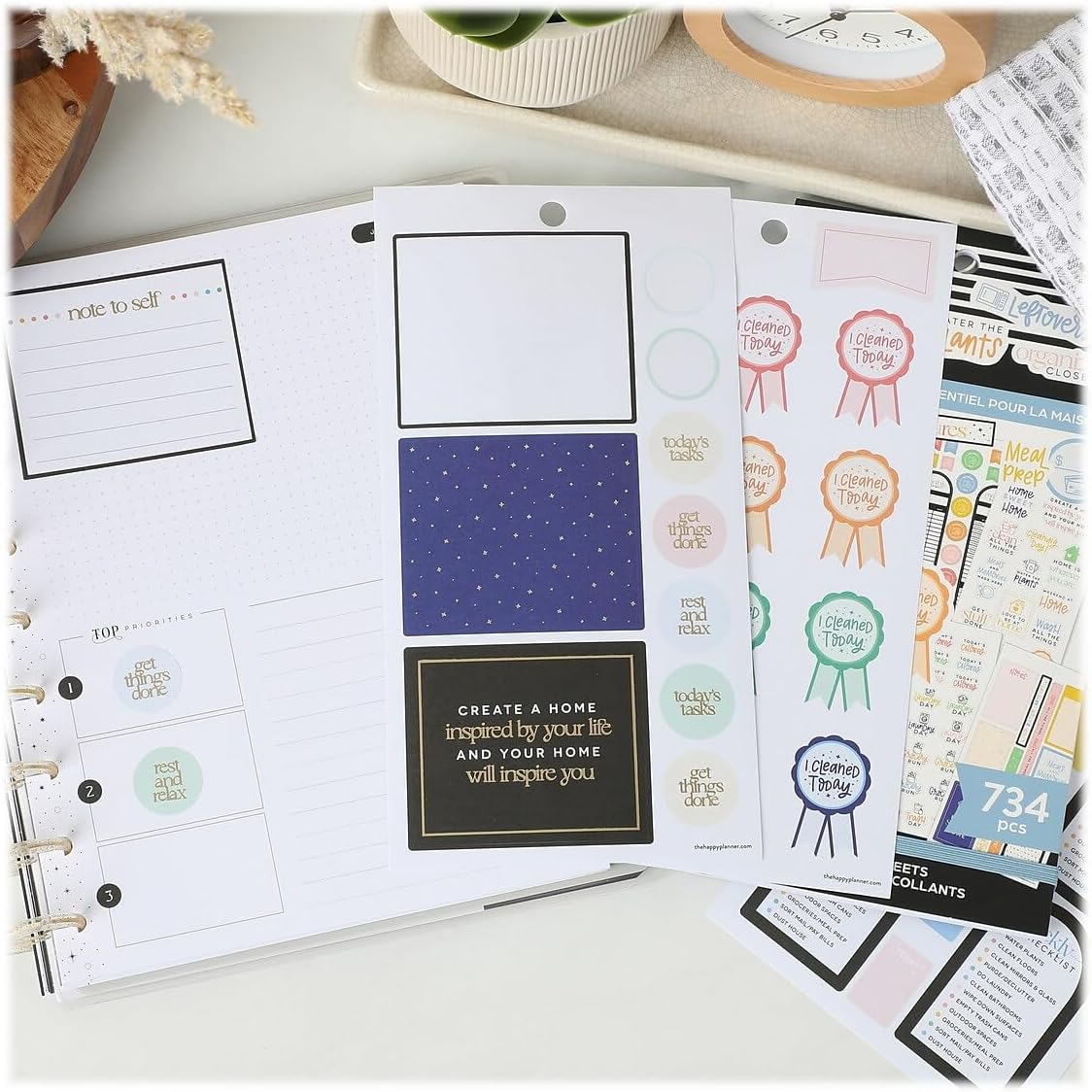 The Happy Planner Essentials Home Classic Stickers, Assorted Colors, 734/Pack (SVP130-149)