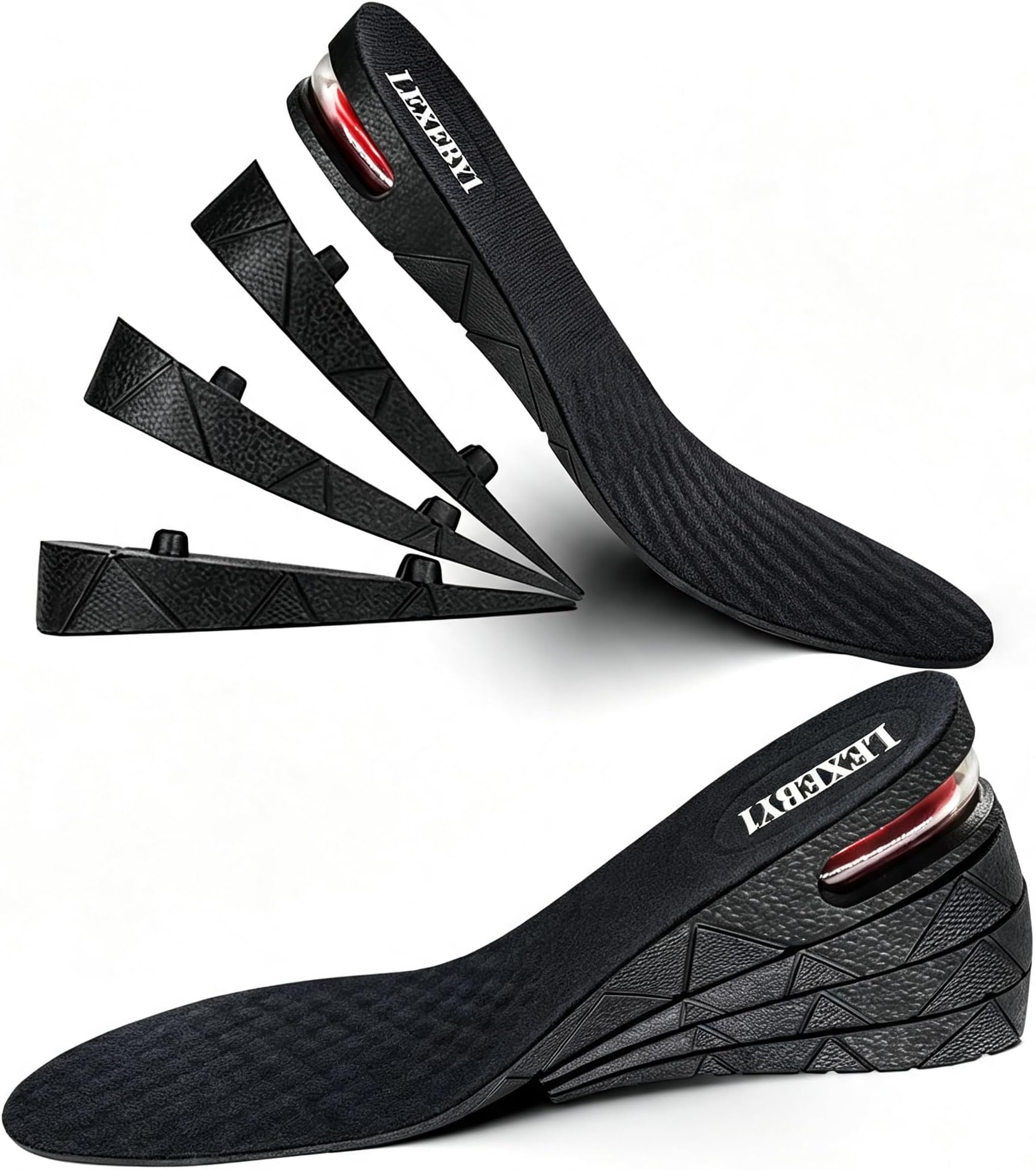 4 Layer Air Cushion Height Increase Insoles, Adjustable Shoe Lifts, Trimmable for Men US 6.5โ7.5 Women US 8.5โ9.5